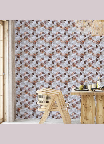 Декоративна ПВХ плитка на самоклейці 3D куби 280х300х5мм, ціна за 1 шт. (СПП-506) SW-00001135 Sticker Wall (316101105)