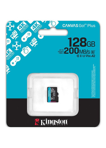 Карта памяти microSD 128GB C10 UHS-I U3 A2 V30 R200MB/s (SDCG4/128GBSP) Kingston (351364218)