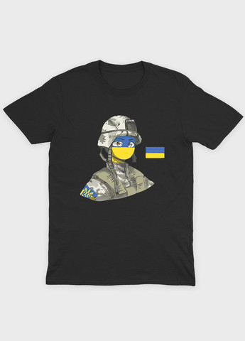 Черная демисезонная футболка для мальчика с патриотическим принтом (ts001-1-bl-005-1-025-b) Modno