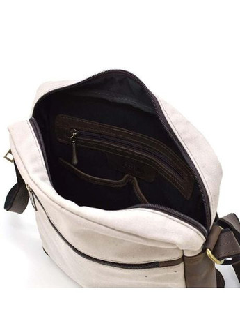 Сумка планшет через плече для документів та для телефону чоловіча з натуральної шкіри та текстилю середня Бежевий 37029 TARWA (361348759)