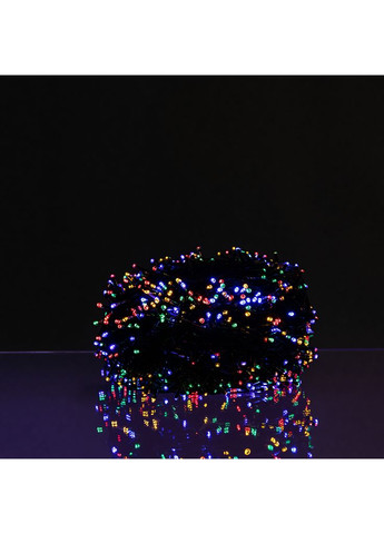 Новорічна гірлянда вулична 30 м 300 LED з сонячною батареєю чорний провід Мультиколор SB300L30MBML Jooki (366037772)