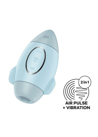 Вакуумный вибратор двойного действия в виде Ракеты Mission Control, голубой Satisfyer (303890066)
