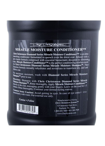 Кондиционер для собак и кошек Miracle Moisture для ухода за шерстью, 3.8 л Chris Christensen (355253330)