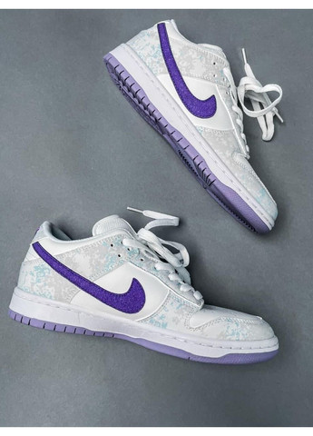 КРОССОВКИ ЖЕНСКИЕ NIKE DUNK DUNK LOW PURPLE PULSE НАЙК СБ ДАНК No Brand белые демисезоны (368870377)