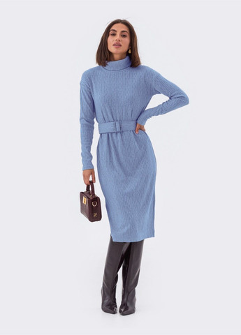 Синя кежуал синя сукня-гольф з поясом Dressa однотонна