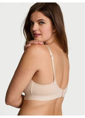 Бежевий бюстгальтер the t-shirt shine patch wireless bra lipstick (36c) Victoria's Secret