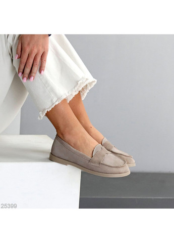 Женские лоферы женские efira из натуральной замши, темный беж. | светло-коричневые (361243424)