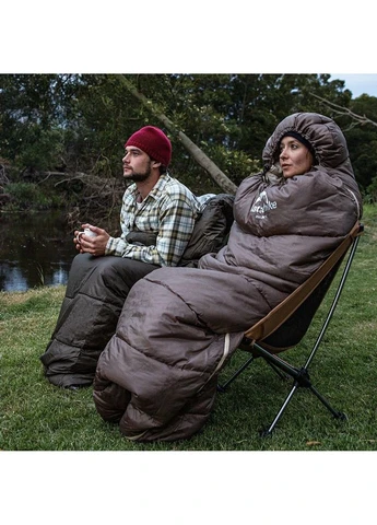 Спальний мішок з капюшоном Naturehike U250S NH20MSD07 (0°C) Лівий (Коричневий) No Brand (332635635)