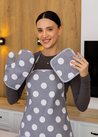 Кухонный набор водоотталкивающий "Большой горошек" 3 предмета Homedec - (322843888)