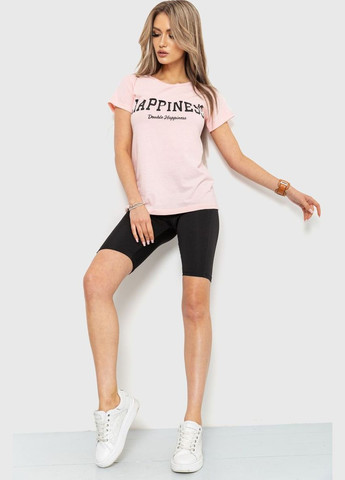 Светло-розовая летняя футболка женская с принтом, цвет светло-розовый, Ager