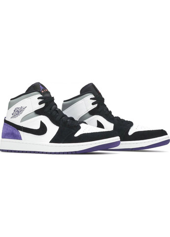 Чорні всесезонні кросовки air jordan 1 mid se purple - 852542-105 38 Nike
