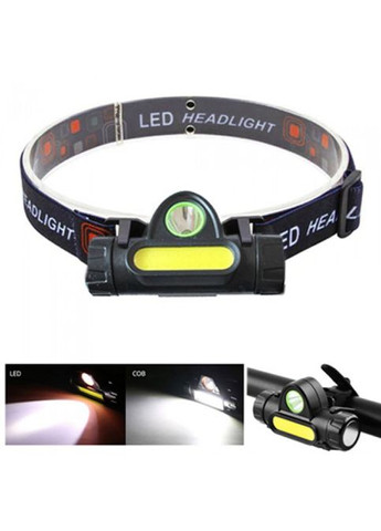 Велофонарь + на лоб 872-XPE+COB, ЗУ micro USB, встроенный аккумулятор, диммер, магнит No Brand (323486387)