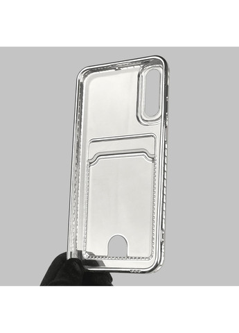 Чохол для Galaxy A50 (SM-A505F) зі срібною окантовкою з кишенькою для карток на самсунг а50 срібний Samsung (366018954)