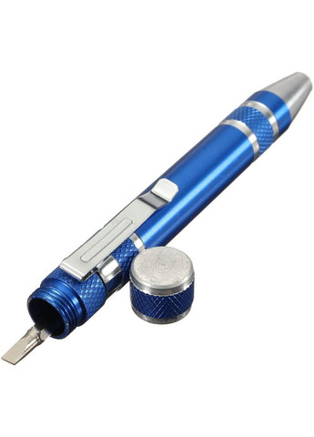 Отвертка + 8 бит в виде ручки/прецизионная/карманная/алюминиевая Silver No Brand (322707389)