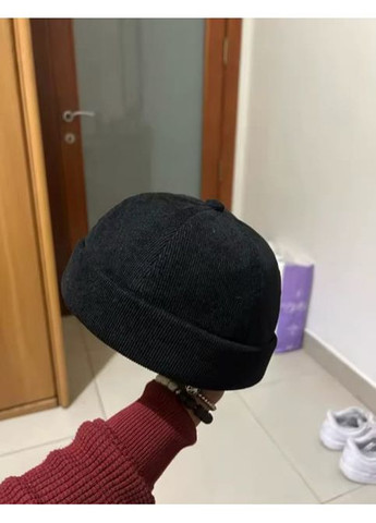 Чорна вельветова кепка докер без козирка,однотонна молодіжна кепка No Brand (366547188)
