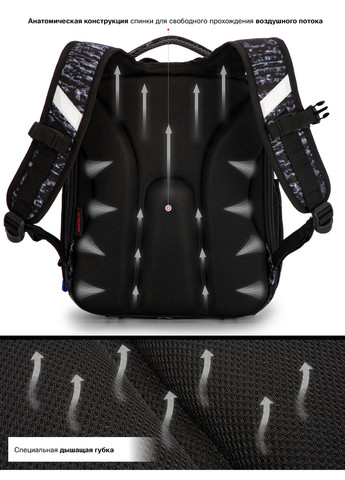 Ортопедический рюкзак (ранец) в школу серый для мальчика /SkyName с Машиной 36х30х16 см для первоклассника (5027) Winner (293504229)