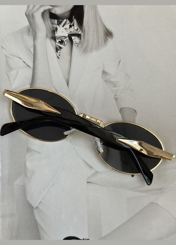 Женские очки овальной формы черного цвета + золото (1124) No Brand (325215172)