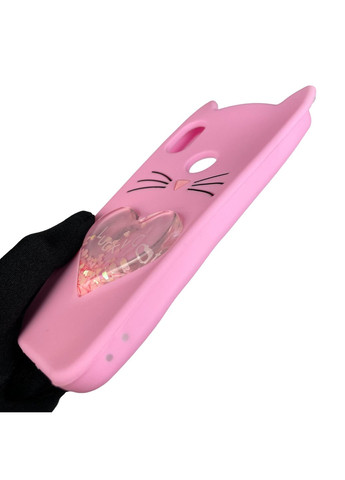 Чохол для Redmi Note 6 Pro дитячий 3д у формі котика переливашка серце на сяомі редмі нот 6 про рожевий Xiaomi (366021169)