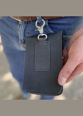 Сумка поясная на ремень мужская из натуральной кожи маленькая Черный 35143 TARWA (333300008)