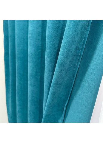 Комплект штор бірюзового кольору мікровелюр "Luxury Touch" (2 шт. по 1.5x2.7 м)- готові на тасьмі. Розкіш та затишок! No Brand (366561124)