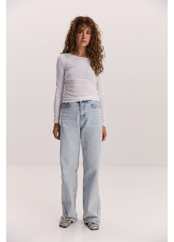 Жіночий лонгслів розовий з драпіруванням Arjen (353305935)