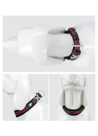 Нашийник для собак TLC50121, світловідбивний для середніх і великих порід собак, Чорний/Червоний L Truelove (299915384)