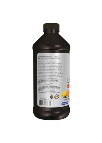 Carnitine Liquid 3000mg - 473ml Now Foods (369157764)