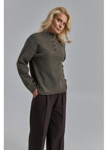 Светло-коричневый зимний женский теплый джемпер на пуговицах (2838) Triko Bakh