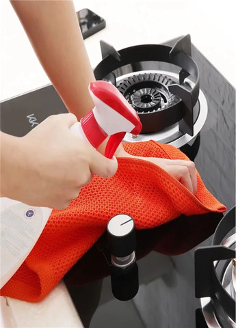 Набір кухонних рушників зі 100% бавовни - Вафельні серветки для кухні 34*34 см 6 шт Червоний Aquarius однотонний червоний