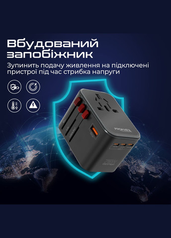 Зарядний пристрій TripMate-GaN75 75W Black Promate (341488994)
