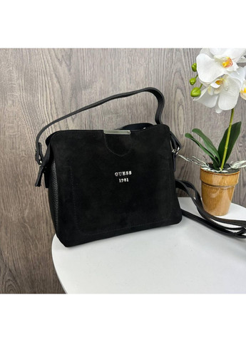 Женская мини сумочка на плечо черная с эко-кожи и замши ProDobro (363260039)