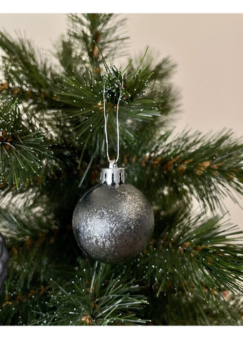 Елочные пластиковые шарики Chomik 24 шт серо-синие для новогоднего декора украшения для елки ProDobro (367267849)