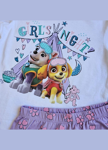 Белая всесезон детская пижама футболка и шорты для девочки Lupilu Піжама