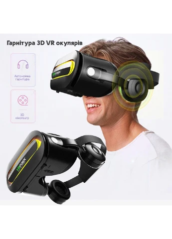 VR Очки виртуальной реальности для смартфонов VR Park с джостиком Terios T3 Black Inspire (306852874)