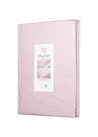 Простынь на резинке Mix&Match сатин 160х200+30 см пудра (ART1620FSP) Ardesto (373003929)