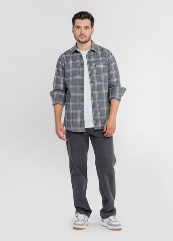 Серая кэжуал рубашка однотонная Arber