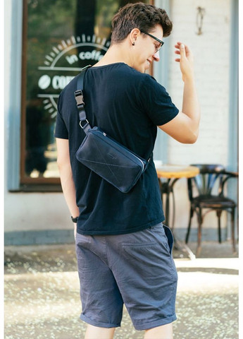 Кожаная поясная сумка Dropbag Maxi синяя Crazy Horse BlankNote (348359138)