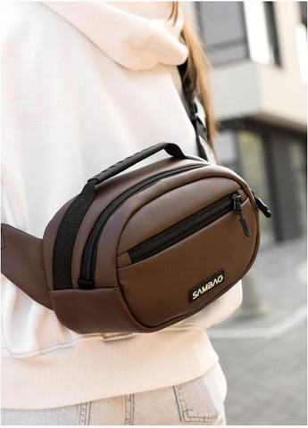 Сумка на пояс через плечо женская из экокожи Коричневый 35682 Sambag (334673975)