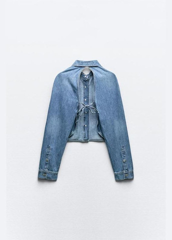 Джинсова сорочка trf із вирізом ззаду Zara (341531124)