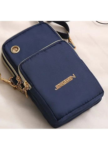 Сумочка кросс боди на шлейке синяя No Brand на блискавці (362441058)