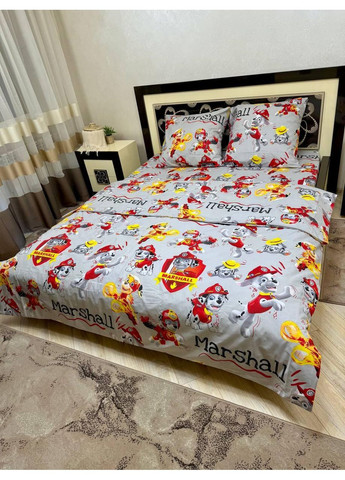 Постільна білизна бавовняна Маршал Півтораспальна 150 x 220 Бязь Сіра 50 х 70 No Brand (352200475)