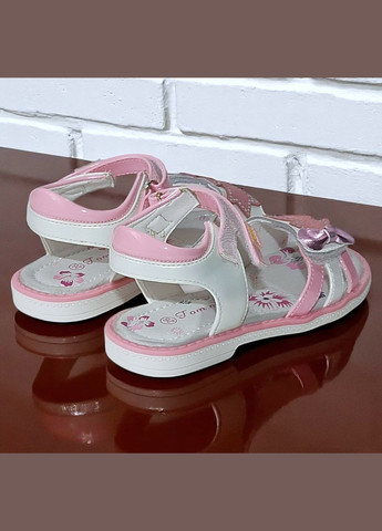 Белые повседневные, праздничные открытые босоножки на липучках сандалии для девочки том м Tom.M на липучке