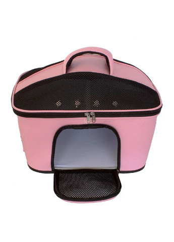 Сумка переноска жорсткий каркас для тварин котів собак з підстилкою вентиляцією кишенею 50x35x35 см (477178-Prob) Рожева Unbranded (295438356)