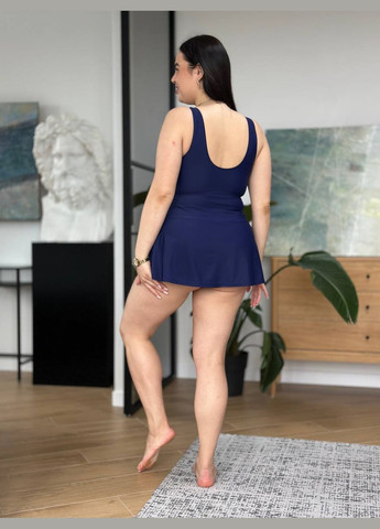 Синий летний стильный купальник танкини с принтом слитный, танкини No Brand