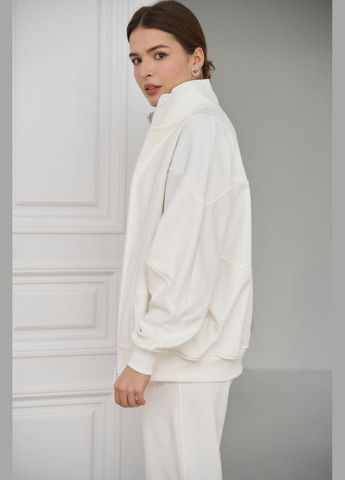 Женский костюм со стойкой цвет белый р.L 451254 New Trend (282930662)