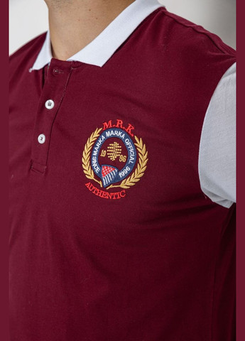 Бордовая футболка-поло мужское с принтом, 247r317 для мужчин Ager