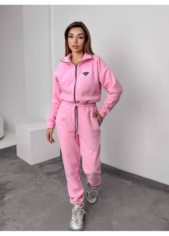 Жіночий теплий комбінезон із флісу Fashion рожевий