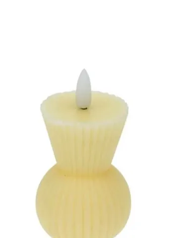 LED свічка воскова на батарейці, 6,5х6,5х18 см бежевий Aldi (405112844)