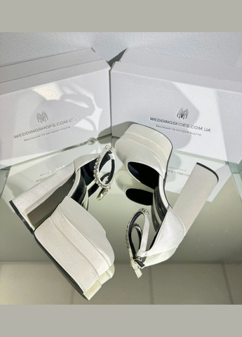 No Brand Свадебные женские туфли для невесты на платформе (атласные). белый з текстиль, — лето (322414747)