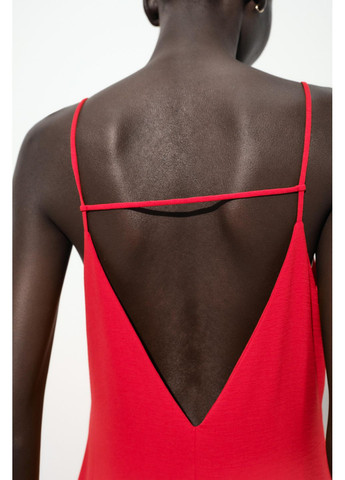 Красное длинное платье свободного кроя Zara